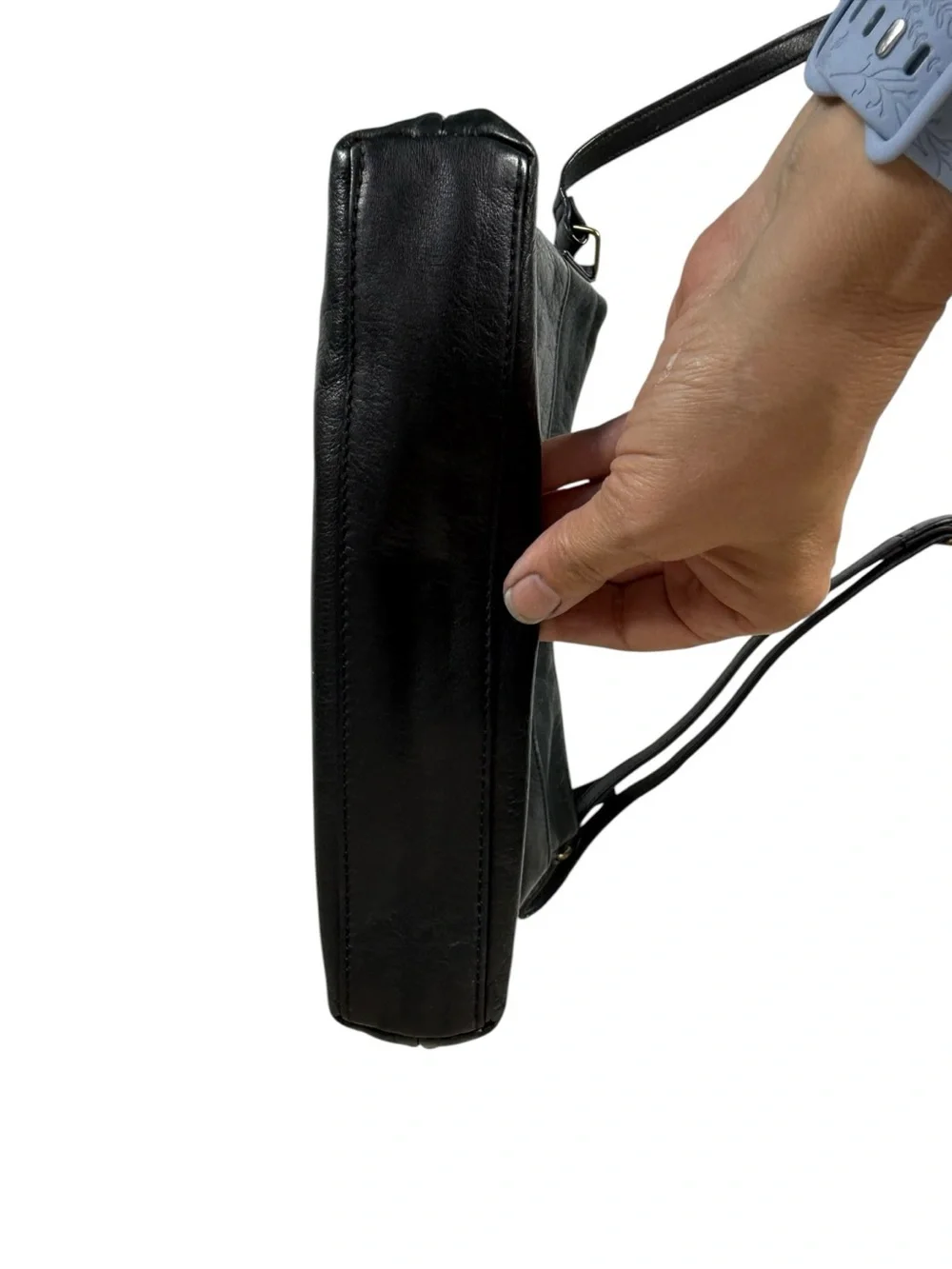 Margot Black Leather Crossbody Bag